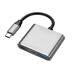 Hub USB-C 3 ports (HDMI+USB-A+USB-C) Power Delivery