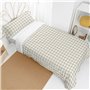 Parure de couette HappyFriday Basic Kids Beige Lit 1 persone Vichy 2 Pièces