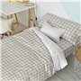 Parure de couette HappyFriday Basic Kids Beige Lit 1 persone Vichy 2 Pièces