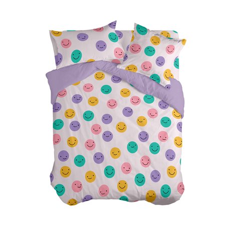 Housse de Couette HappyFriday Aware Funny faces Multicouleur 140 x 200 cm