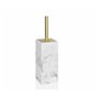 Brosse de salle de wc Alexandra House Living Blanc Doré Acier inoxydable Polyrésine 8 x 33 x 8 cm