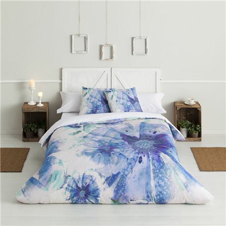 Parure de couette Hosteline BATIK Bleu Lit ½ persones 3 Pièces