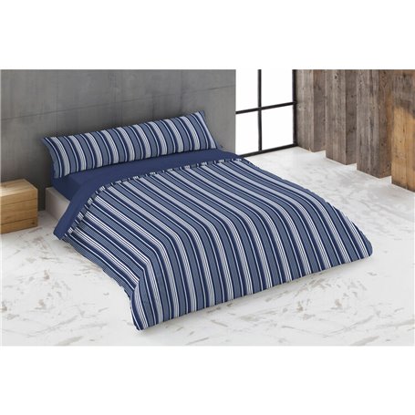 Parure de couette Hosteline KING Bleu Lit king size 260 x 240 cm 4 Pièces