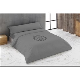 Parure de couette Hosteline LOGO Gris Lit ½ persones 220 x 230 cm 3 Pièces