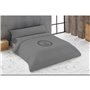 Parure de couette Hosteline LOGO Gris Lit ½ persones 220 x 230 cm 3 Pièces