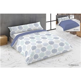 Parure de couette Hosteline FLORENCIA Bleu Lit king size 3 Pièces