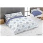 Parure de couette Hosteline FLORENCIA Bleu Lit king size 3 Pièces