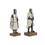 Figurine Décorative Home ESPRIT Blanc Argenté Résine 10 x 8 x 25 cm (2 Unités)