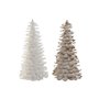 Sapin de Noël Home ESPRIT Blanc Doré Carton Plume 22 x 22 x 46 cm (2 Unités)