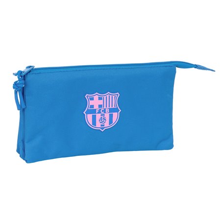 Trousse Fourre-Tout Triple F.C. Barcelona Bleu 22 x 12 x 3 cm