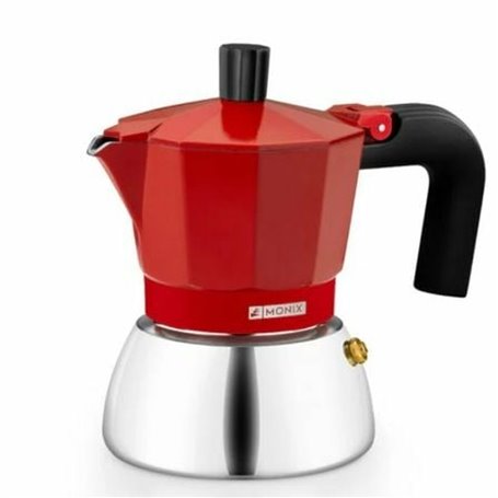 Cafetière Italienne Monix INOX RED 3T Rouge