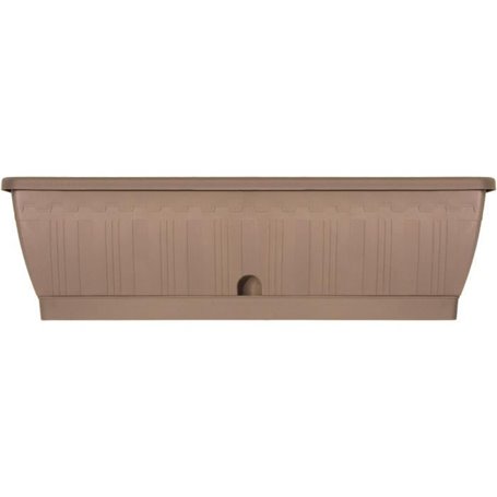 Jardiniere - GARDEN ID Terraflor - Taupe 60 cm - Solidité - Réserve d'eau - Recyclé & 100% recyclable - Volume pour plantes.