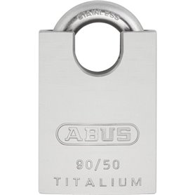 Cadenas en aluminium spécial - ABUS - 90RK/50 - Anse protégée - Cylindre interchangeable - Protection intempéries