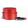 Batterie de cuisine - ARTHUR MARTIN - AMR28 - Set de 3 casseroles - 16-18-20 cm + 1 poignée amovible - Tous feux dont induction