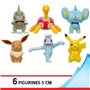 Pack 6 Figurines Pokémon - BANDAI - JW3614 - 5 cm - Combats Pokémon