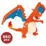 Figurine Pokémon Dracaufeu (Charizard) - BANDAI - Nanoblock - Figurine en Briques 860 pieces - Kit Construction - NBPM80