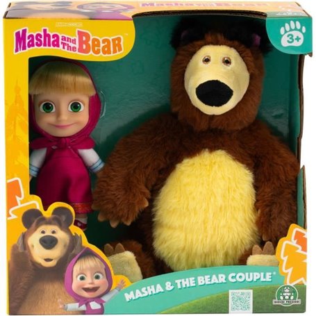 Coffret poupée et peluche - MASHA AND THE BEAR - Masha 12 cm et Michka 20 cm - a partir de 3 ans - MHA21