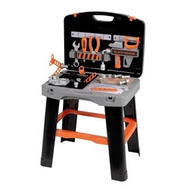 Smoby - Black and Decker -Etabli Bricolo Smart - Jeu d'imitation - Mallette qui se transforme en établi - 33 accessoires inclus 