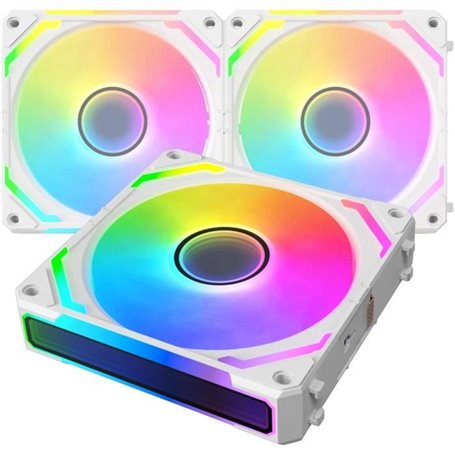 XIGMATEK - Starlink Ultra Arctic (Blanc) - Pack 3 Ventilateurs PC - 3x120mm ARGB - 800-2000 RPM - <29