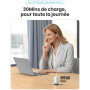 UGREEN Nexode 65W Chargeur USB C Rapide 3 Ports GaN Tech Prise USB C (Blanc)