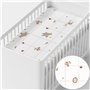 Drap housse HappyFriday Woods animals Blanc Multicouleur 70 x 140 x 14 cm