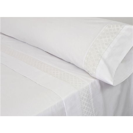 Jeu de draps Pierre Cardin ELISA Blanc Gran lit 2 persones