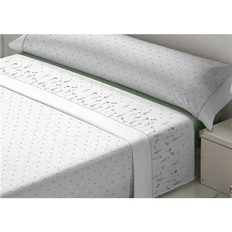 Jeu de draps Tejidos Reina Nicola Blanc Vert Lit king size