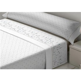 Jeu de draps Tejidos Reina Nicola Blanc Ivoire Lit king size