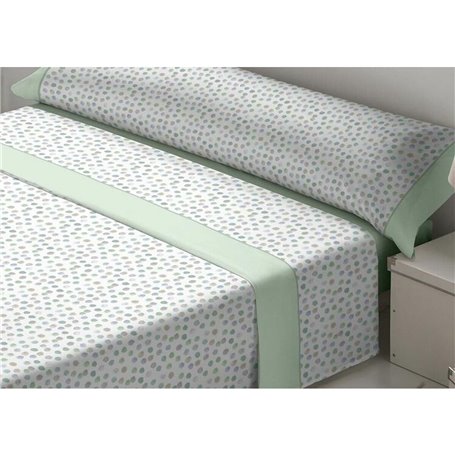 Jeu de draps Tejidos Reina Fides Blanc Vert Lit king size