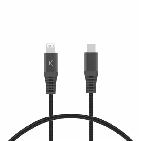 Câble USB-C vers Lightning KSIX Noir