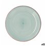 Assiette plate Quid Vita Aqua Turquoise Céramique Ø 27 cm (12 Unités)