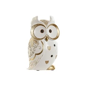 Figurine Décorative Home ESPRIT Blanc Doré Hibou Romantique 10 x 8 x 18 cm