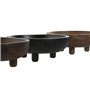 Centre de Table Home ESPRIT Marron Noir Marron Clair Bois de manguier Colonial 25 x 25 x 9 cm (3 Unités)