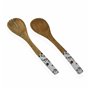 Set d'Ustensiles de Cuisine Versa Fleurs Campagne Bambou Porcelaine Bois de manguier