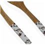 Set d'Ustensiles de Cuisine Versa Fleurs Campagne Bambou Porcelaine Bois de manguier