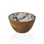 Bol Versa Fleurs Campagne Bambou Porcelaine Bois de manguier 13 x 7 x 13 cm