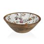 Saladier Versa Fleurs Porcelaine Bois de manguier 30 x 10 x 30 cm