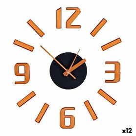 Horloge Murale Adhésif Bronze ABS Ø 35 cm (12 Unités)