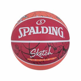 Ballon de basket Spalding Sketch Dribble Rouge Caoutchouc (Taille 7)