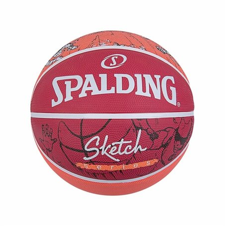 Ballon de basket Spalding Sketch Dribble Rouge Caoutchouc (Taille 7)