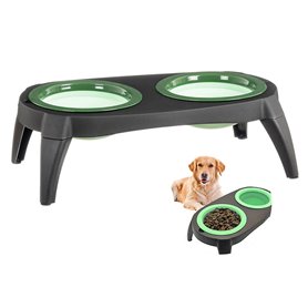 Mangeoire pour chiens Caison Silicone 39 x 21 x 13 cm Double