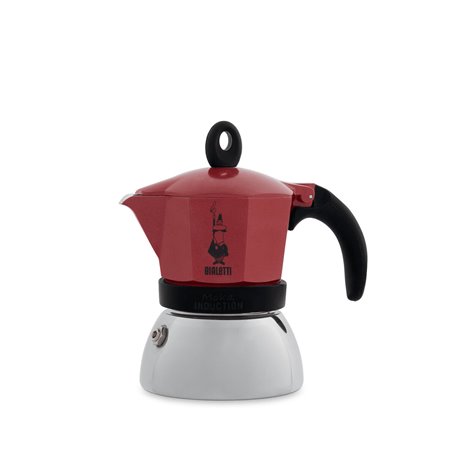 Cafetière Italienne Bialetti Moka Induction Rouge Métal Aluminium 150 ml