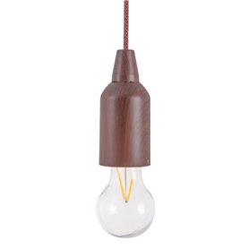 Lampe en Forme d'Ampoule Pull & click Noyer