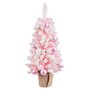 Sapin de Noël Rose PVC Fleurs Balles 30 x 30 x 90 cm