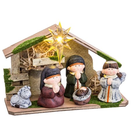 Crèche de Noël Multicouleur Céramique Bois MDF 22