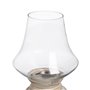 Bougeoir Blanc Bois Verre 33 x 33 x 43 cm