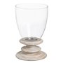 Bougeoir Blanc Bois Verre 28 x 28 x 43 cm