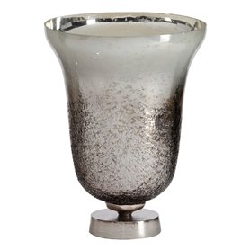 Vase Argenté Aluminium Verre 25 x 25 x 33 cm