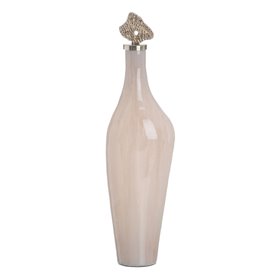 Bouteille Crème Doré Aluminium Verre 15 x 12 x 56 cm Décorative