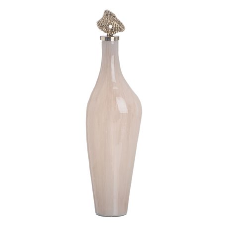 Bouteille Crème Doré Aluminium Verre 15 x 12 x 56 cm Décorative